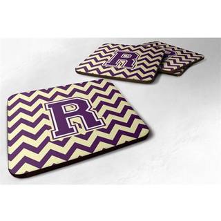 """" Caroline's Treasures CJ1058-RFC-brev R Chevron Purple and Gold Foam Coaster (Sæt på 4) 3.5 """" ""Multicolor"" ""