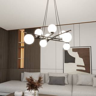 Glas hængelampe Glassy Euluna, dæmpbar, Sort, Stue/spisestue, Glas, Moderne