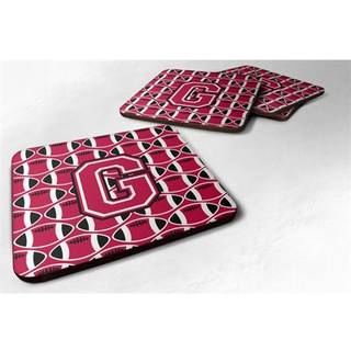 """" Caroline's Treasures CJ1079-GFC-brev G Football Crimson og White Foam Coaster (Sæt på 4) 3.5 """" ""Multicolor"" ""