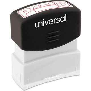 Universal UNV10062 Pre-Inked One-Color BETALT meddelelsesstempel - R?d