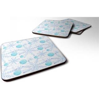 """" Caroline's Treasures Winter Snowflakes on White Decorative Coasters 3.5 Multicolor """"