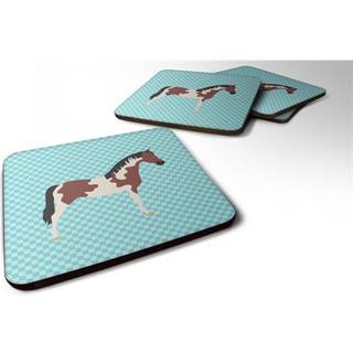 """" Caroline's Treasures Pinto Horse Blue Check Dekorative Coasters 3.5 Multicolor """"