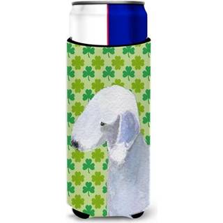 Caroline's Treasures SS4414MUK Bedlington Terrier St. Patrick's Day Shamrock Portrait Ultra Hugger For Slim Cans Can Cooler Sleeve Hugger Machine