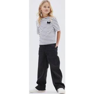 Name It Bright White Stribet Short Sløjfe T-shirt
