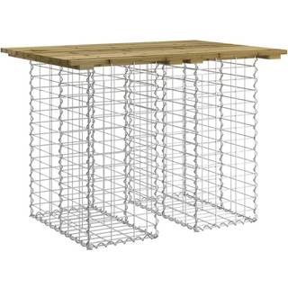 Havebænk Med Gabiondesign Massivt Douglasgran - Mørkebrun / 100 x 70 x 72 cm