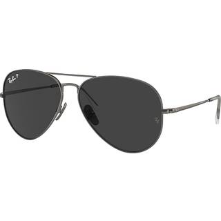Ray - Ban Unisex RB8089 AVIATOR TITANIUM 165/48 Solbriller Titanium Grå Sort Pilot Polariseret