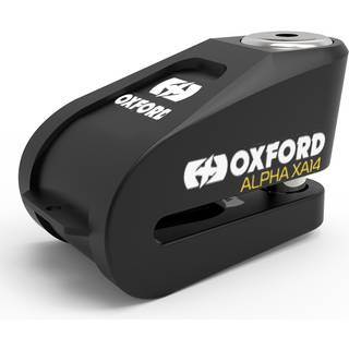 Skivebremselås Med Alarm Oxford Alpha XA14 Sort (14mm Låsepal)