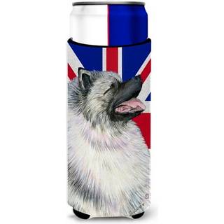 Keeshond med den engelske union Jack British Flag Ultra Beverage Isolators til slanke d?ser SS4930MUK