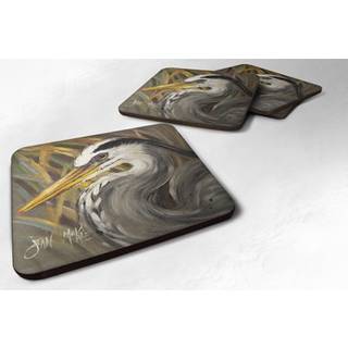 """" Caroline's Treasures JMK1229FC Blue Heron Foam Coaster (Sæt på 4) 3,5 """" ""H X 3,5"" """" W Multicolor """"