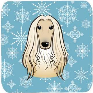 """" Caroline's Treasures BB1678FC Snowflake Afghan Hound Foam Coasters (Sæt på 4) 3.5 """" ""Multicolor"" ""