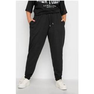 Yours Curve Yours Curve Black Basic Cuffed Joggers