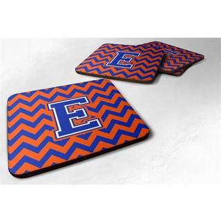 """" Caroline's Treasures CJ1044-EFC-brev E Chevron Orange og Blue Foam Coaster (Sæt på 4) 3.5 """" ""Multicolor"" ""