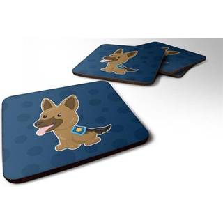 """" Caroline's Treasures Police German Shepherd Foam Coaster Set på 4 3,5 multicolor """"