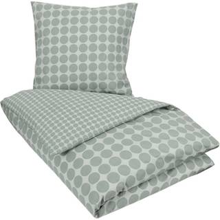 Sengetøj 200x220 cm - Circle green - Prikket sengetøj - 100% Bomuld - Borg Living dobbelt dynebetræk