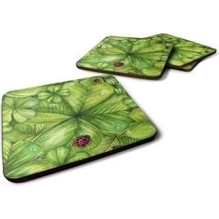 """" Caroline's Treasures Shamrocks & Lady Bugs Foam Coaster Set på 4 3,5 multicolor """"
