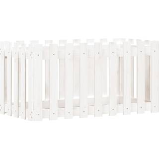 Plantekasse Med Stakitdesign Imprægneret Fyrretræ - Fyrretræ hvid / 100 x 50 x 50 cm