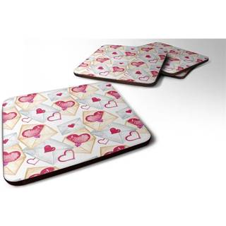 """" Caroline's Treasures Watercolor Love Letters Decorative Coasters 3.5 Multicolor """"