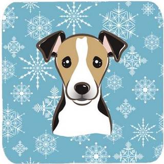 """" Caroline's Treasures BB1695FC Snowflake Jack Russell Terrier Foam Coasters (Sæt på 4) 3.5 """" """" Multicolor """"