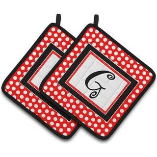 """" Caroline's Treasures CJ1012-Gtthd brev G indledende monogram Red Black Polka Dots potindehavere (1 par) 7,5 """" ""X 7,5"" """" ""Multicolor"" ""