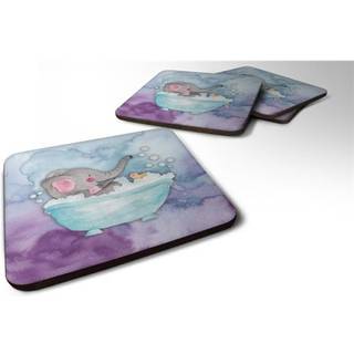 """" Caroline's Treasures Elephant Bathing Watercolor Decorative Coasters 3.5 Multicolor """"