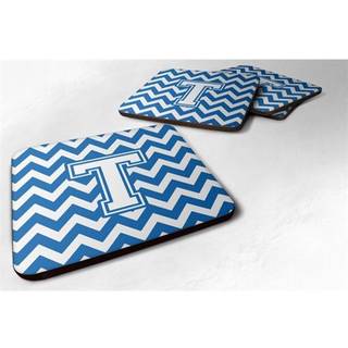 """" Caroline's Treasures CJ1045-TFC-brev T Chevron Blue and White Foam Coaster (Sæt på 4) 3.5 """" ""Multicolor"" ""