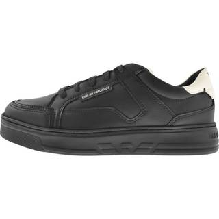EMPORIO ARMANI Herren Sneaker schwarz Glattleder