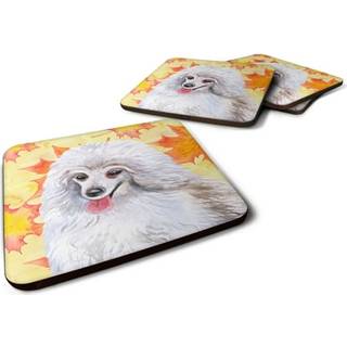 """" Caroline's Treasures Medium White Poodle Fall Decorative Coasters multicolor """"