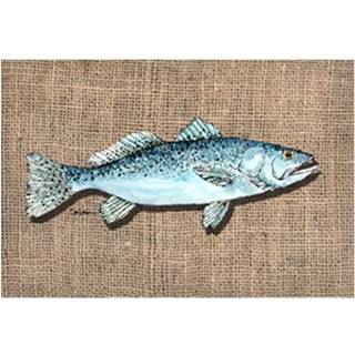 """" Caroline's Treasures 8737PLMT Fish Speckled Trout Fabric Placemat Multicolor """"