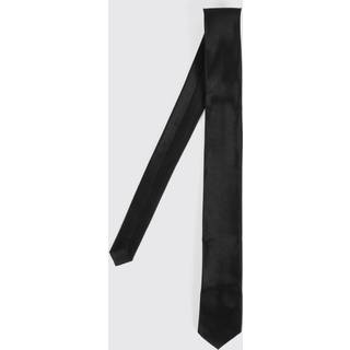 Mens Black Plain Slim Tie