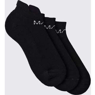 Mens Black Man Active 3 Pack Trainer Socks