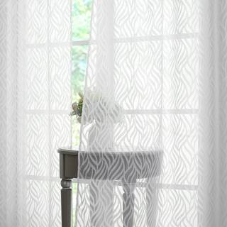 Chyhomenyc Marilyn White Sheer Curtains 63 tommer l?ngde 2 Paneler Lysfiltrering Soft Airy Voile 3D Leaf Clip Jacquard Teksturerede gardiner til
