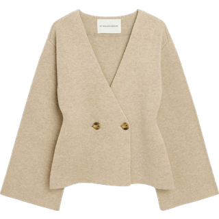 Tinley cardigan i uld - Twill Beige - S