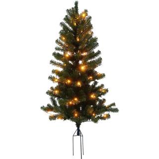 NORDIC WINTER ASKE juletræ med spyd til udendørs brug, kunstig PVC, Klasse B+, 120 x 72 cm med LED