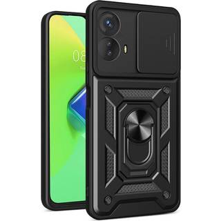 SKALO Motorola Moto G53 5G Armor Hybrid Metal Ring Camera Slider - Sort