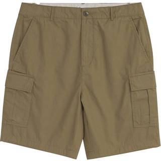 Knowledge Cotton Apparel Men's Fig Loose Cargo Poplin Shorts Burned Olive, M