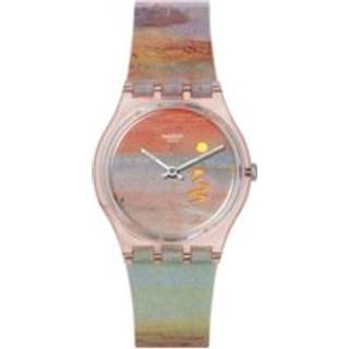 Swatch Turner's Scarlet Sunset Pink Dial Silicone Strap Unisex Watch SO28Z700C