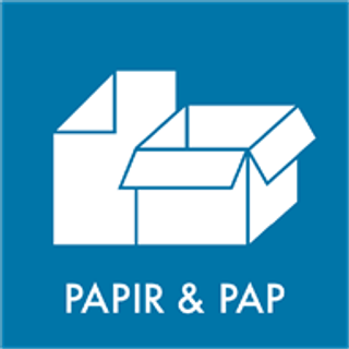 Udgår: Piktogram til affaldssortering, papir & pap, rund