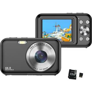 Digitalkamera 1080P 44MP 16 x zoom 2,4"" skærm, 32GB kort Sort