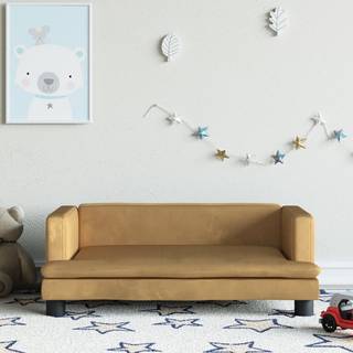 sofa til børn 80x45x30 cm velour brun
