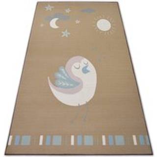 TÆPPER til børn LOKO Fugl beige skridsikker 120x170 cm