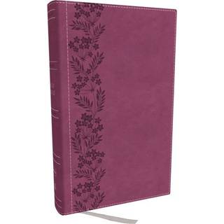 NKJV Personal Size Large Print Bible with 43,000 Cross References, Pink Leathersoft, Red Letter, Comfort Print