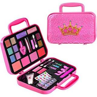 Toysical Kids Makeup Kit til pige - Rigtige ikke -giftige b?rn Makeup Kit med remover vaskbart toddler makeup kit - Prinsesse f?dselsdagsgave for