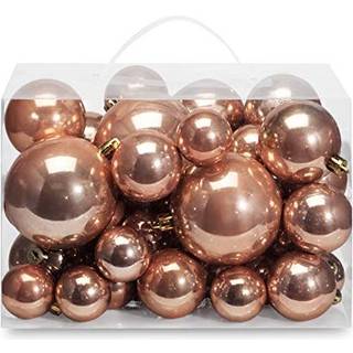 AMS 40CT JULBALL PLATED ORNAMENTS Træopsamling til Holiday Wedding Party Decoration (40ct Pearl Rose Gold)