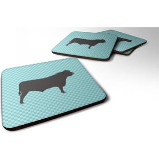 """" Caroline's Treasures Black Angus Cow Blue Check Dekorative Coasters 3.5 Multicolor """"