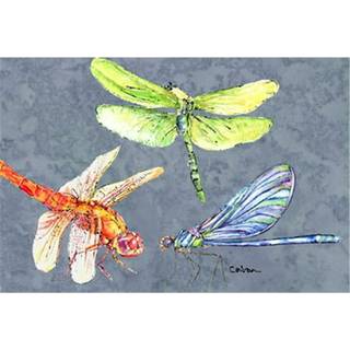 """" Caroline's Treasures 8878PLMT Dragonfly Times Three Fabric Placemat multicolor """"