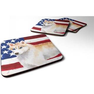"""" Caroline's Treasures Siberian Husky Patriotic Decorative Coasters Multicolor """"
