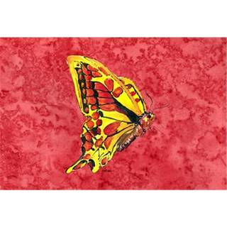 """" Caroline's Treasures 8862PLMT Butterfly på Red Fabric Placemat Multicolor """"