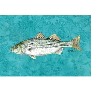 """" Caroline's Treasures 8720Plmt Fish Striped Bass Fabric Placemat multicolor """"