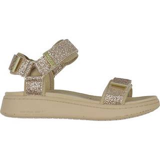 Woden Line Glitter damesandaler - (Guld, str. 41, Tekstil)