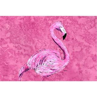 Carolines Treasures 8875PLMT flamingo på lyserød stof placemat vaskbar placemat middagsbord indretning intet strygning linned look